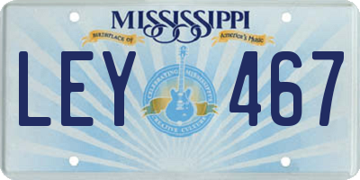 MS license plate LEY467