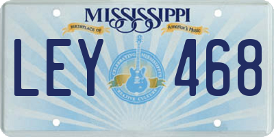 MS license plate LEY468