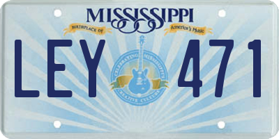 MS license plate LEY471