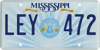 MS license plate LEY472