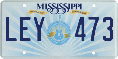 MS license plate LEY473