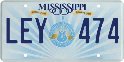 MS license plate LEY474