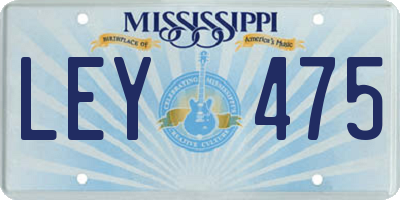 MS license plate LEY475