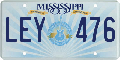 MS license plate LEY476