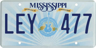MS license plate LEY477