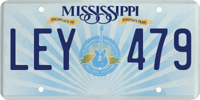 MS license plate LEY479