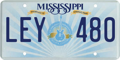 MS license plate LEY480