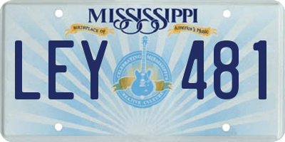 MS license plate LEY481