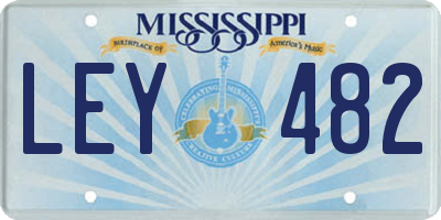 MS license plate LEY482
