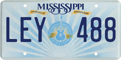 MS license plate LEY488