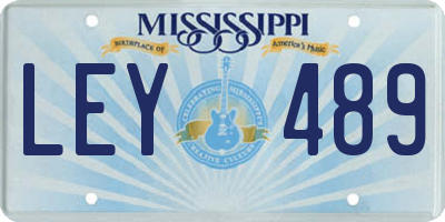 MS license plate LEY489