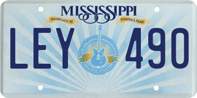 MS license plate LEY490