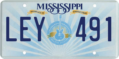 MS license plate LEY491