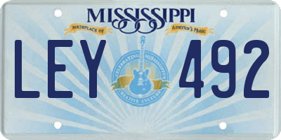 MS license plate LEY492