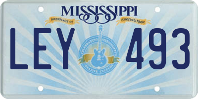 MS license plate LEY493