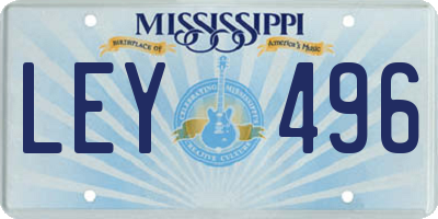 MS license plate LEY496