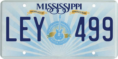 MS license plate LEY499