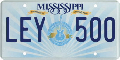 MS license plate LEY500