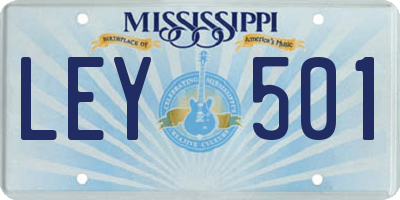 MS license plate LEY501