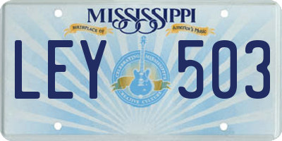 MS license plate LEY503