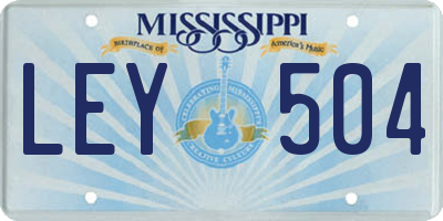 MS license plate LEY504