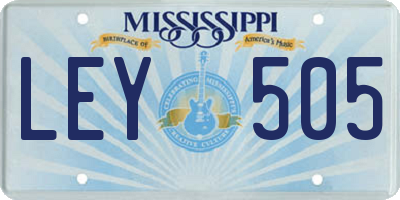 MS license plate LEY505