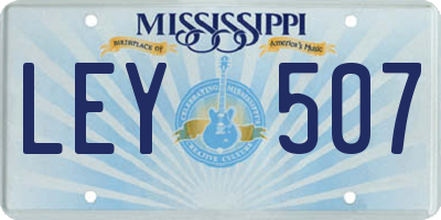 MS license plate LEY507