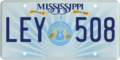 MS license plate LEY508