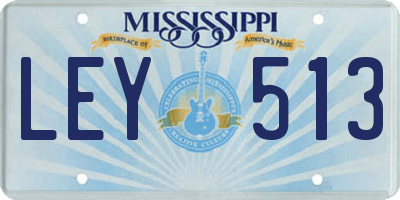 MS license plate LEY513