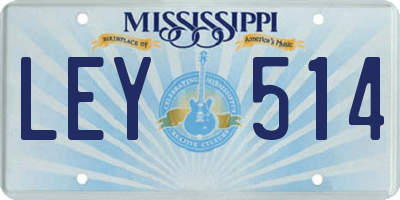 MS license plate LEY514