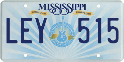 MS license plate LEY515