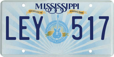 MS license plate LEY517