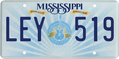 MS license plate LEY519