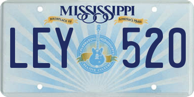 MS license plate LEY520