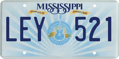 MS license plate LEY521