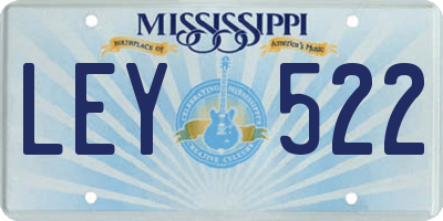 MS license plate LEY522