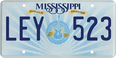 MS license plate LEY523