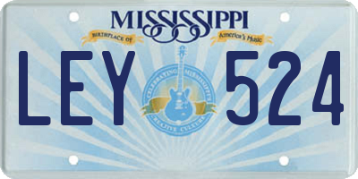 MS license plate LEY524