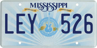 MS license plate LEY526