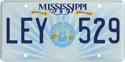 MS license plate LEY529