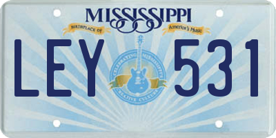 MS license plate LEY531