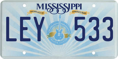 MS license plate LEY533
