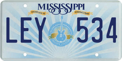 MS license plate LEY534