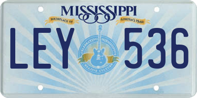 MS license plate LEY536
