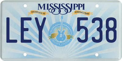 MS license plate LEY538
