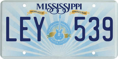 MS license plate LEY539
