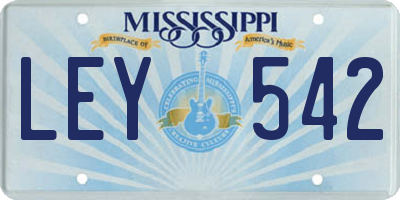 MS license plate LEY542