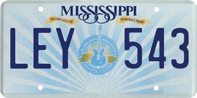MS license plate LEY543