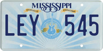 MS license plate LEY545