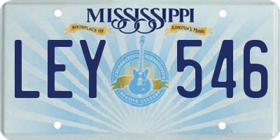 MS license plate LEY546